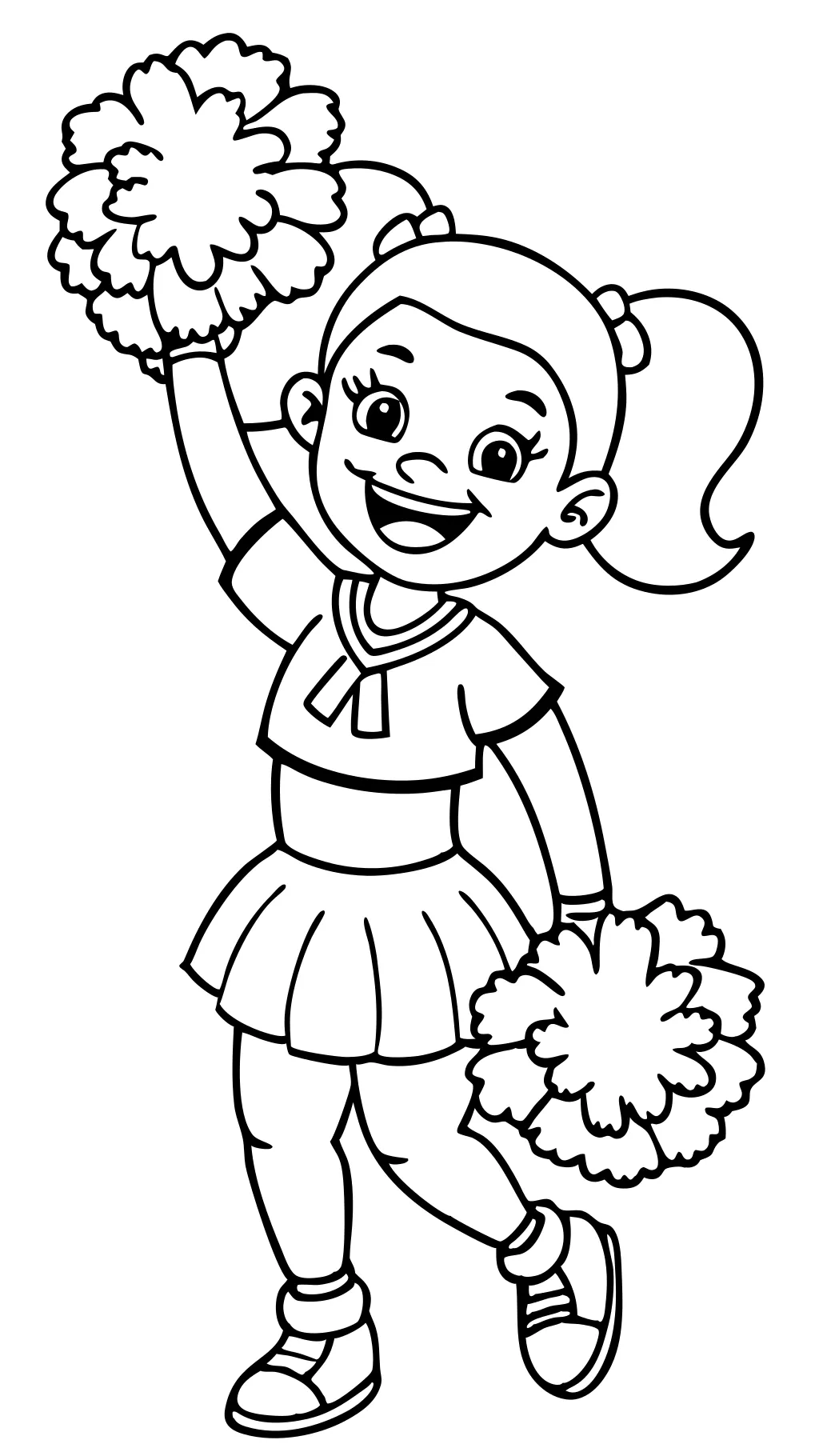 coloriages de pom-pom girl applaudir les dessins des gens faciles